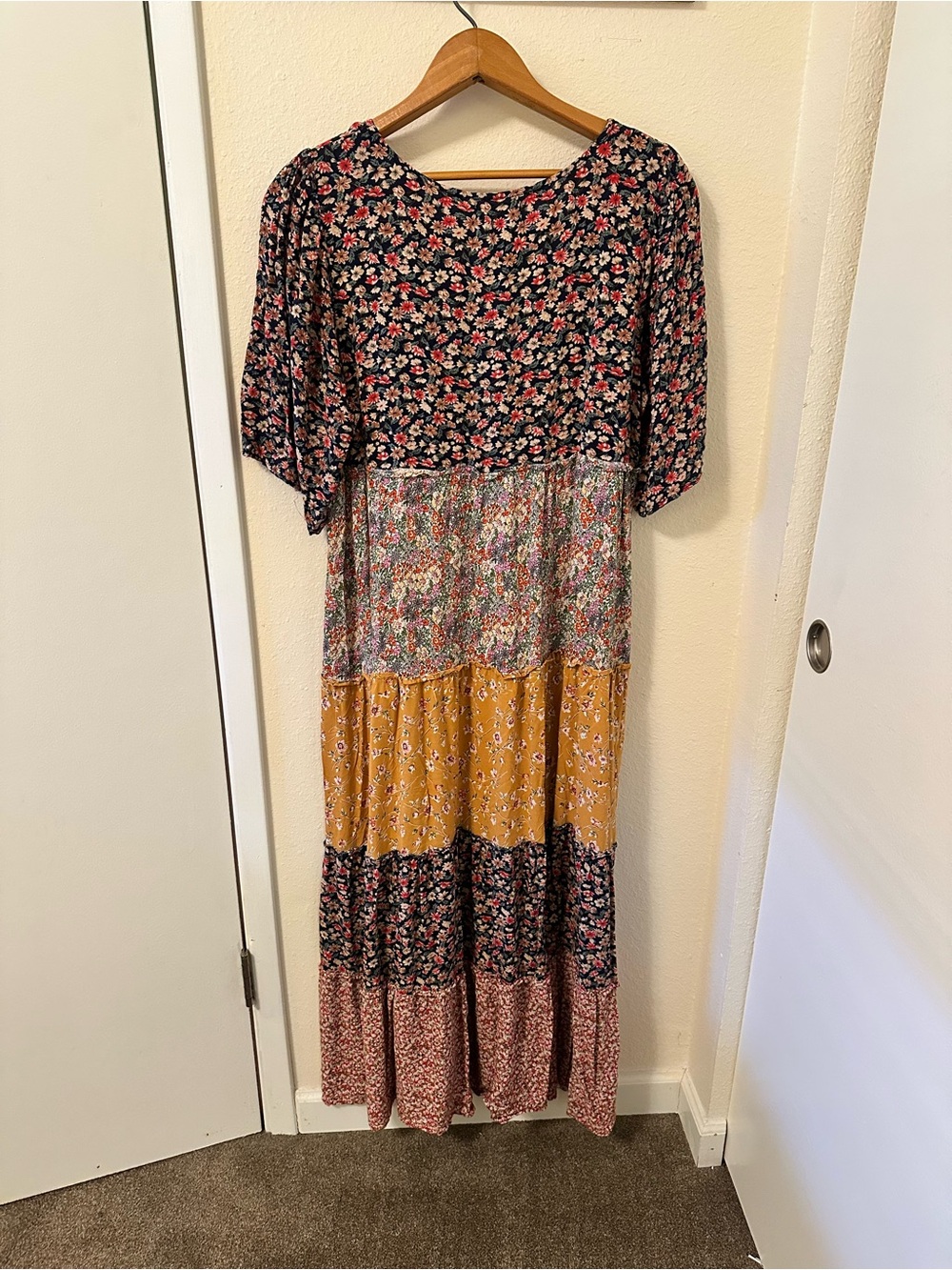 Natural Life Collette Dress - Floral Tiered Maxi Dress in Autumn Colors - Picture 6 of 9